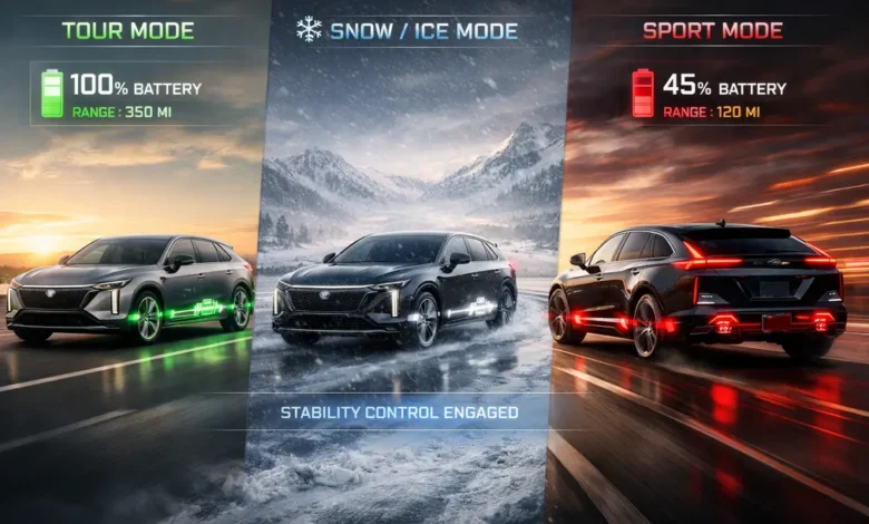 Do the Driving Modes in Cadillac Lyriq Offer Different Ranges or Battery Usages?